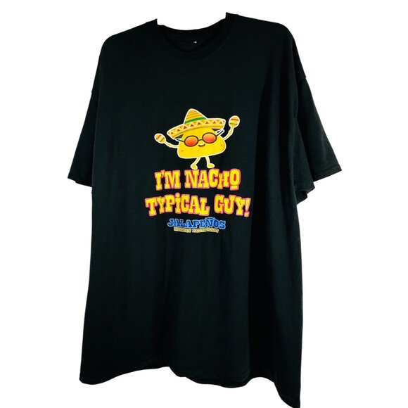 Jalapeños Mexican Restaurant WV Black Graphic T-Shirt "Im Nacho Typical Guy" - Picture 7 of 7